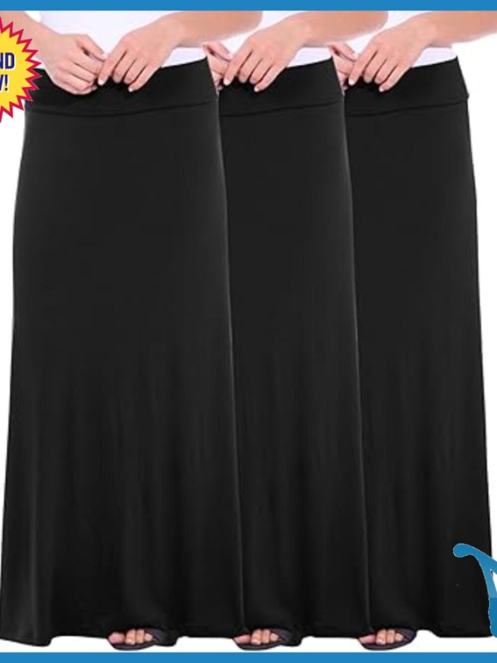 Long Maxi Skirt A-Line High Waisted Flowy Plus Size Casual